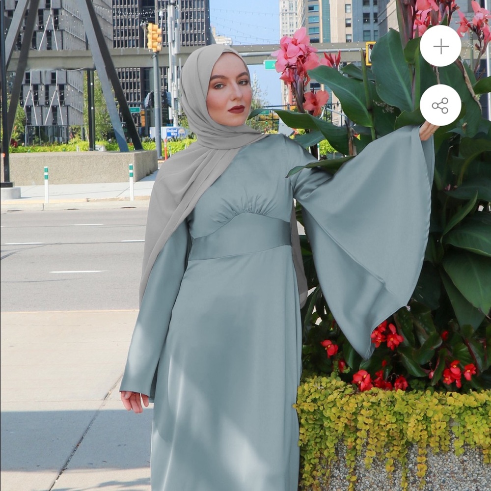COPY - gray satin dress in size large